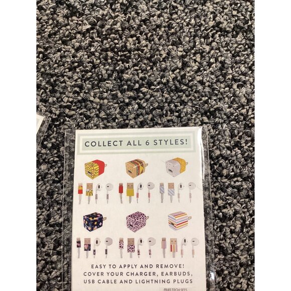 Tech Sets 6 Decals French Fry Design For Chargers & Cables - Picture 2 of 2